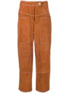 Desa 1972 Suede Cropped Trousers - Brown