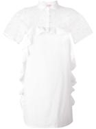 Giamba Sheer Panel Shift Dress - White