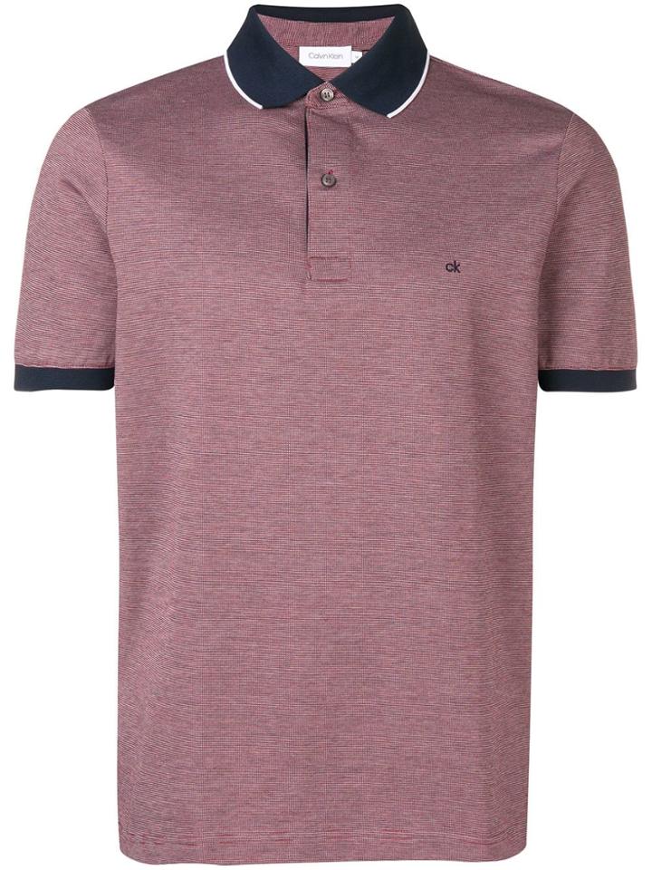 Calvin Klein Contrast Collar Polo Shirt - Red