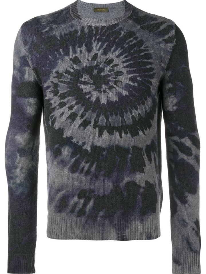 Valentino 'tie & Dye' Jumper, Men's, Size: Large, Blue, Cashmere/virgin Wool