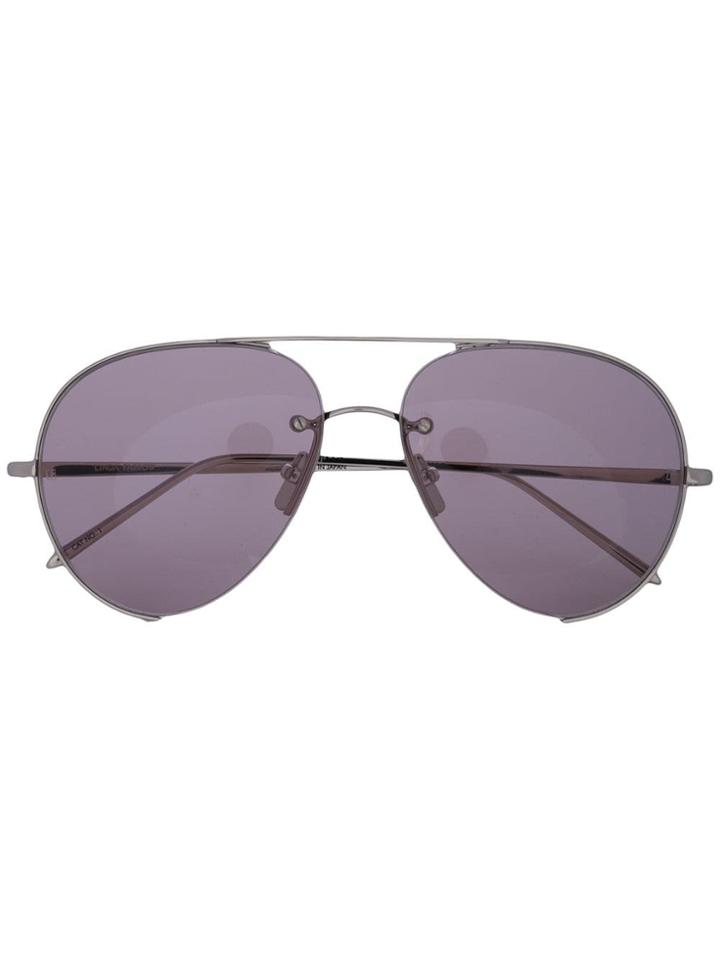 Linda Farrow Aviator Frame Sunglasses - Silver