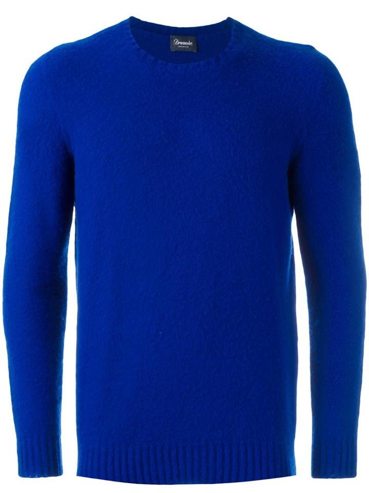 Drumohr Crew Neck Jumper, Men's, Size: 54, Blue, Lambs Wool