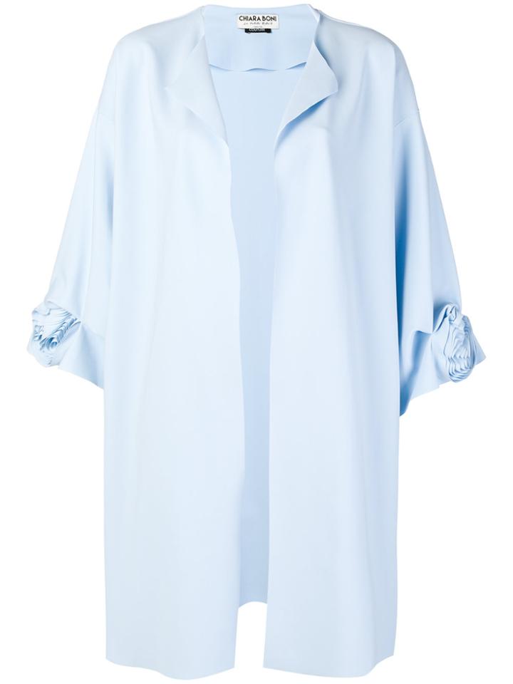 Chiara Boni La Petite Robe Rose Motif Oversized Coat - Blue