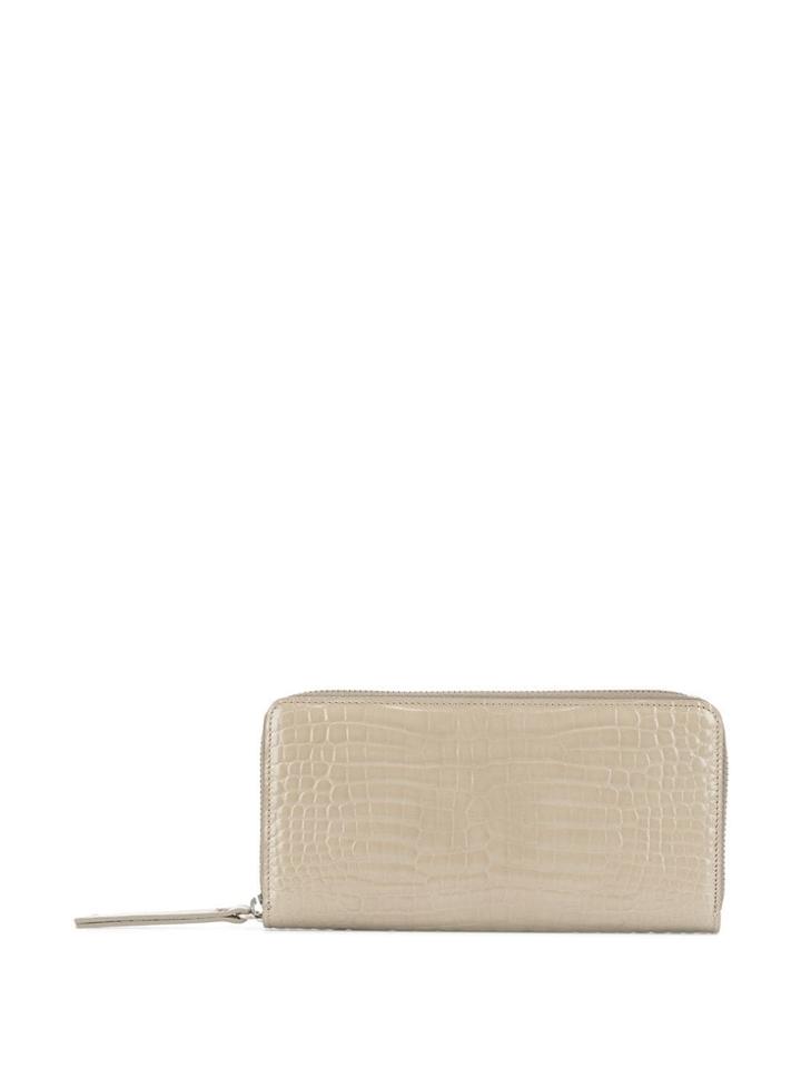 Maison Margiela Crocodile Effect Wallet - Neutrals