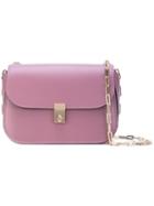 Valentino - Valentino Garavani Stud Stitching Shoulder Bag - Women - Calf Leather - One Size, Pink/purple, Calf Leather