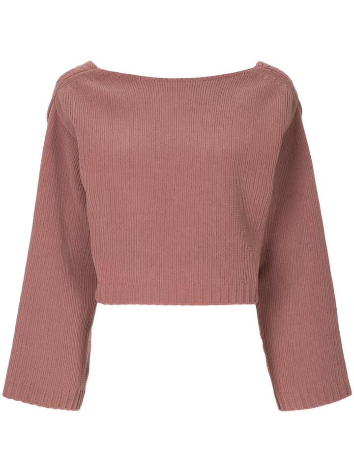 H Beauty & Youth Wide Neck Jumper - Pink & Purple