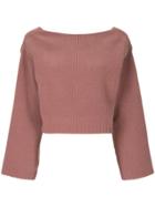 H Beauty & Youth Wide Neck Jumper - Pink & Purple