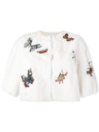 Valentino Embroidered Cropped Jacket - White