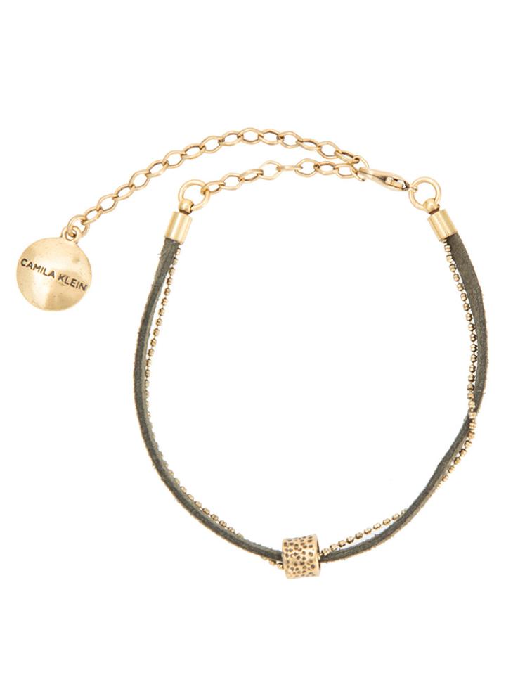 Camila Klein Suede Detail Anklet - Metallic