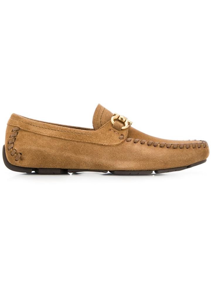 Salvatore Ferragamo Gancini Driver Mocassins - Brown