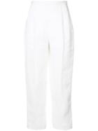 Delpozo - Tailored Pats - Women - Cotton/linen/flax - 36, White, Cotton/linen/flax