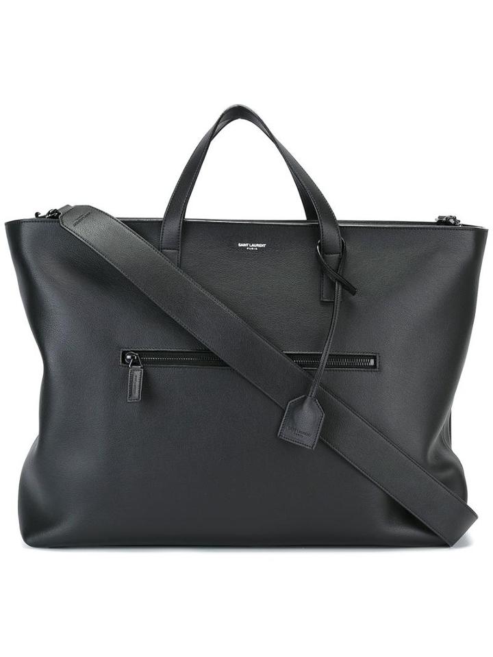 Saint Laurent Shopper Tote, Black, Calf Leather