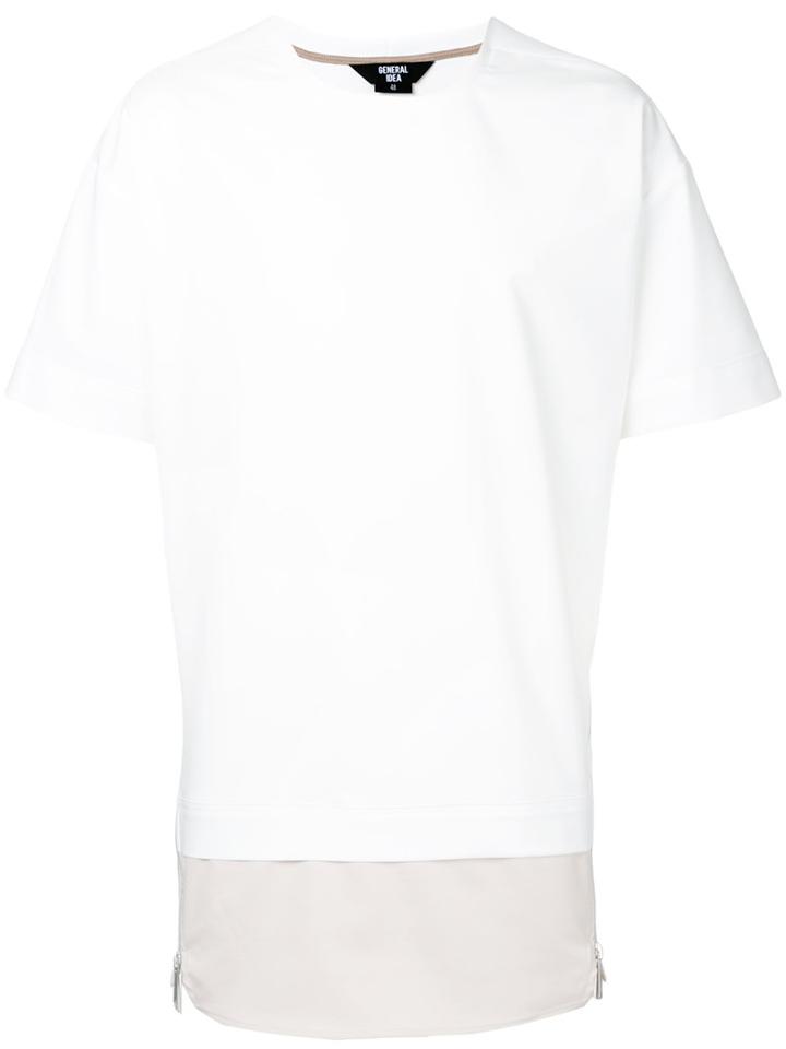 General Idea Layered Hem T-shirt, Men's, Size: 46, White, Polyester/polyurethane