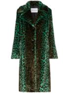 Stand Studio Fanny Leopard-print Faux Fur Coat - Green