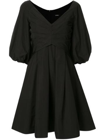 Goen.j Gathered-detail Flared Mini Dress - Black