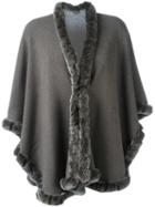 N.peal Furry Trim Cardigan, Women's, Brown, Cashmere/rabbit Fur