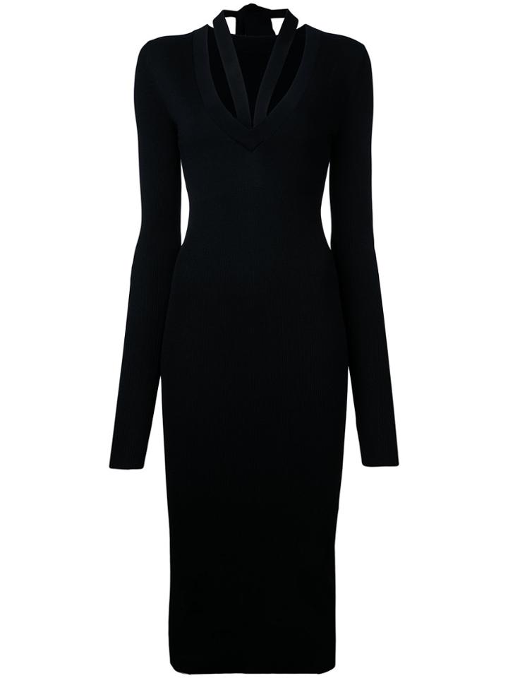 Dion Lee Placket Tie Longsleeved Dress - Black
