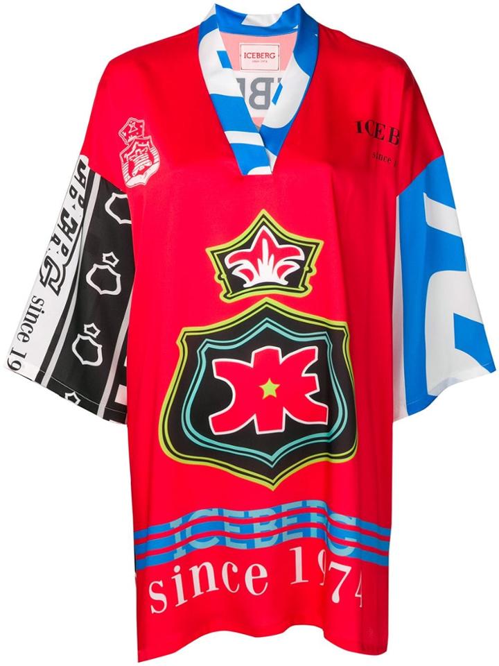 Iceberg Logo Jersey Dress - Red