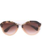 Prada Eyewear - D Frame Sunglasses - Women - Acetate/metal - One Size, Women's, Brown, Acetate/metal
