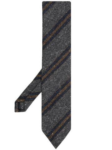 Eton Striped Tie - Grey