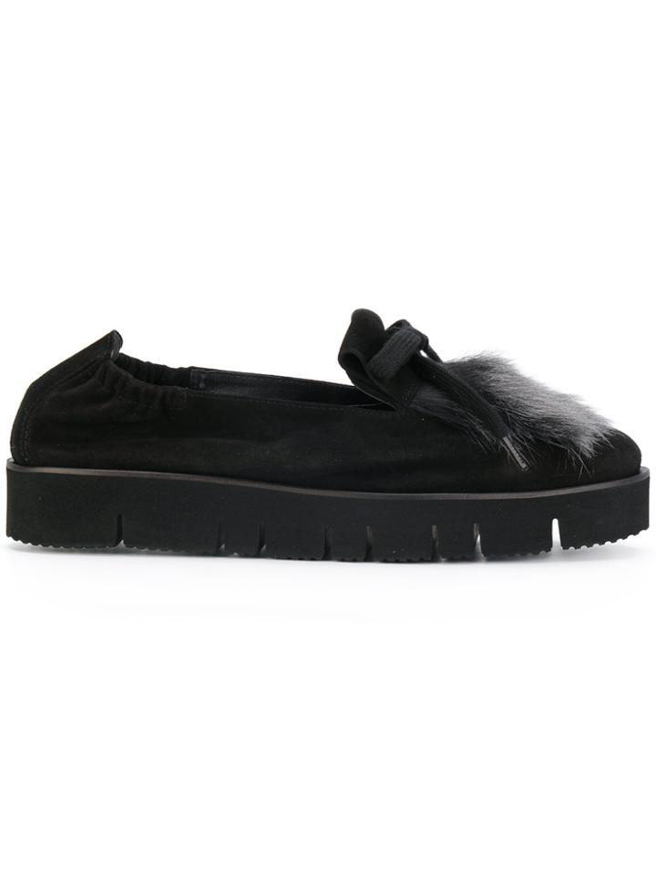 Kennel & Schmenger Fur Platform Loafers - Black