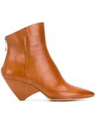 Maison Margiela Geometric-heel Pointed Boots - Brown