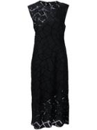Christian Siriano Geometric Patterned Dress, Women's, Size: 8, Black, Polyester