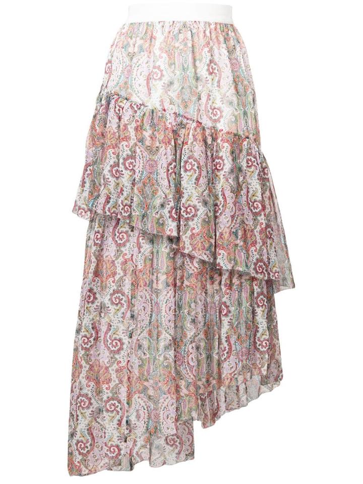 Zimmermann Layered Asymmetric Paisley Skirt - Pink