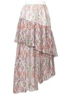 Zimmermann Layered Asymmetric Paisley Skirt - Pink