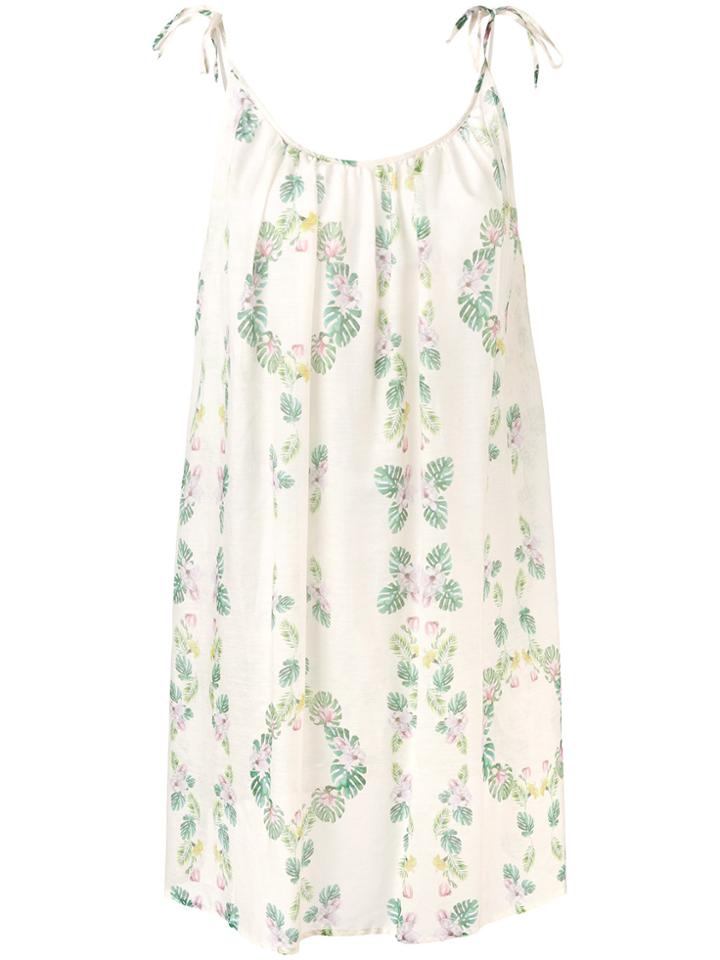 Mitos Garden Print Beach Dress - Nude & Neutrals