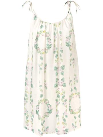 Mitos Garden Print Beach Dress - Nude & Neutrals
