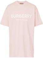 Burberry Logo Print Cotton T-shirt - Pink