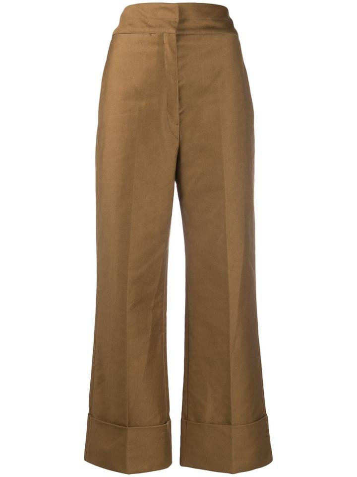 Lemaire High-rise Straight Trousers - Brown