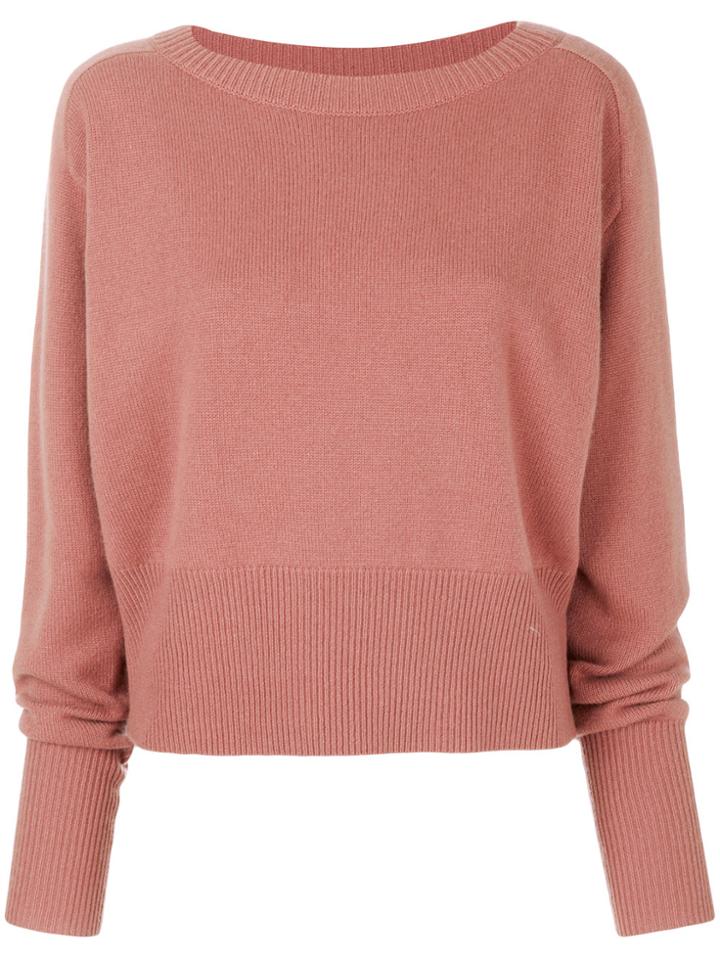 Theory Ribbed Waistband Jumper - Pink & Purple