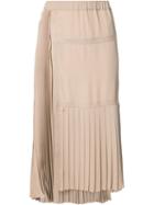 No21 - Pleated Skirt - Women - Silk/acetate - 42, Pink/purple, Silk/acetate