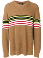 No21 Striped Rib Knit Sweater - Brown