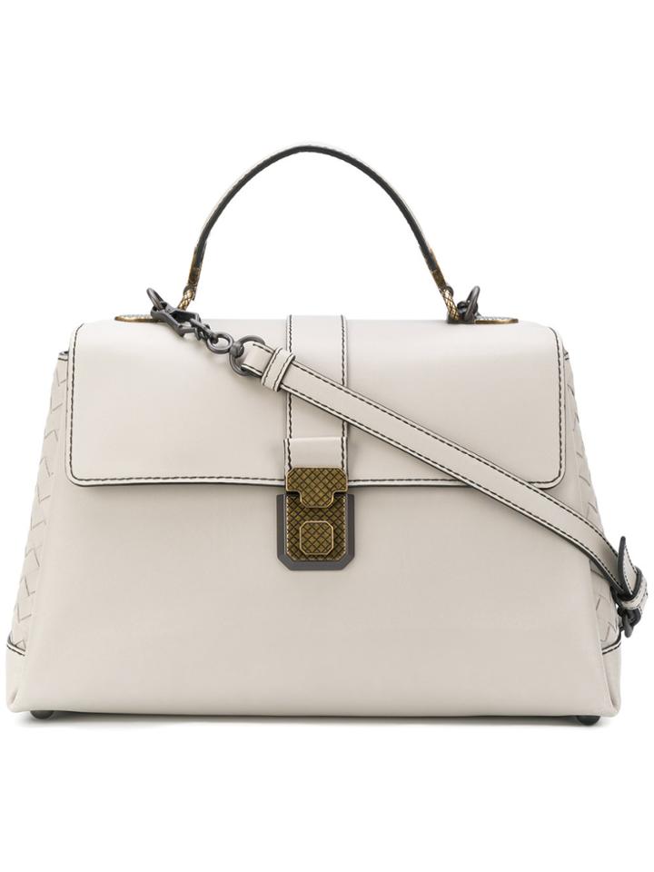 Bottega Veneta Cement Calf Medium Piazza Bag - Grey