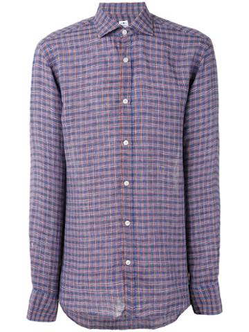 Danolis - Checked Shirt - Men - Linen/flax - 44, Blue, Linen/flax