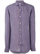 Danolis - Checked Shirt - Men - Linen/flax - 44, Blue, Linen/flax