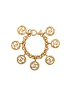 Chanel Vintage Cc Medallion Charm Bracelet - Metallic