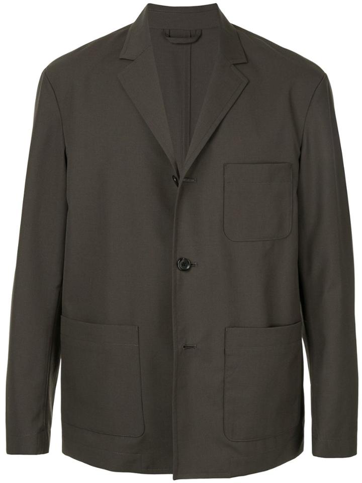 Caban Boxy Fit Buttoned Shirt Jacket - Grey