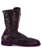 Guidi Front Zip Ankle Boots - Pink & Purple