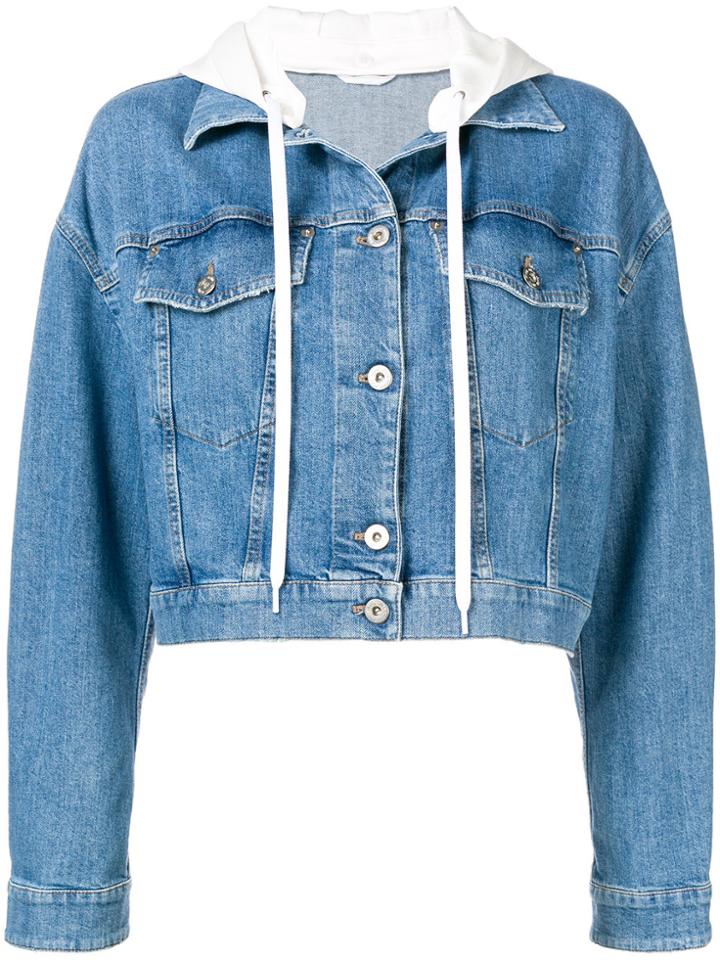 Miu Miu Hooded Denim Jacket - Blue