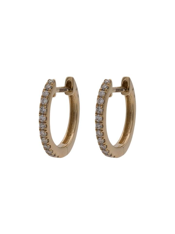Jacquie Aiche Mini Diamond Pave Hoop Earrings - Gold