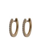 Jacquie Aiche Mini Diamond Pave Hoop Earrings - Gold