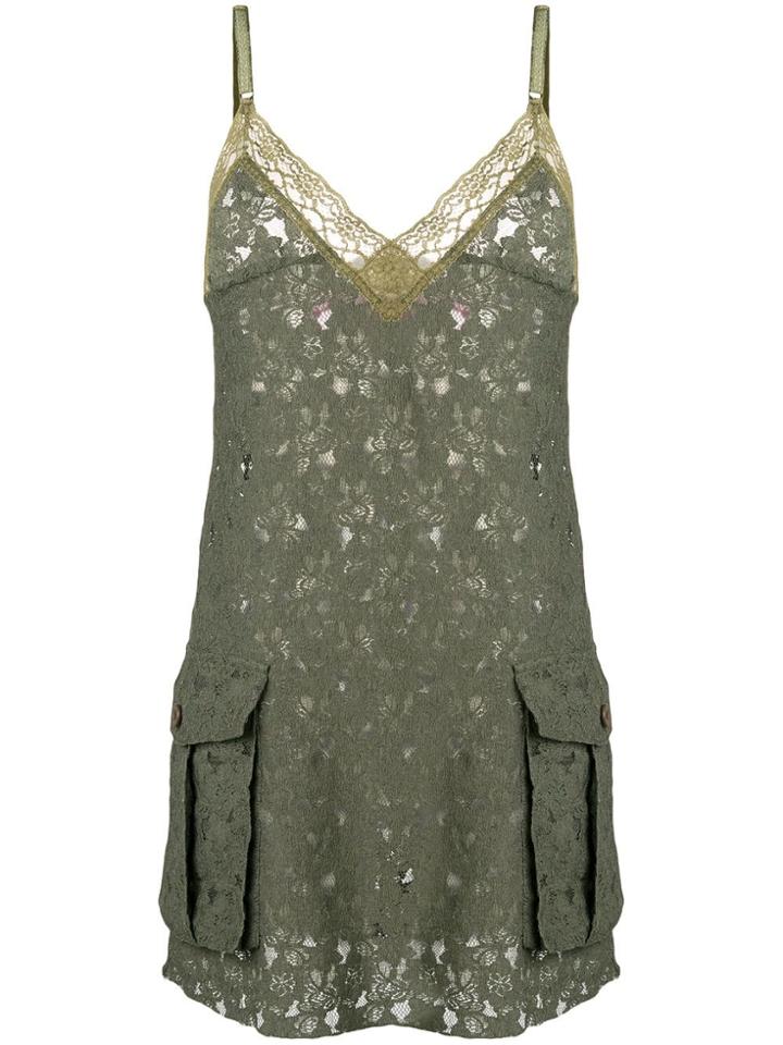 Junya Watanabe Comme Des Garçons Vintage Lace Mini Dress - Green