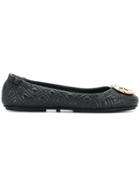 Tory Burch Logo Plaque Ballerinas - Black