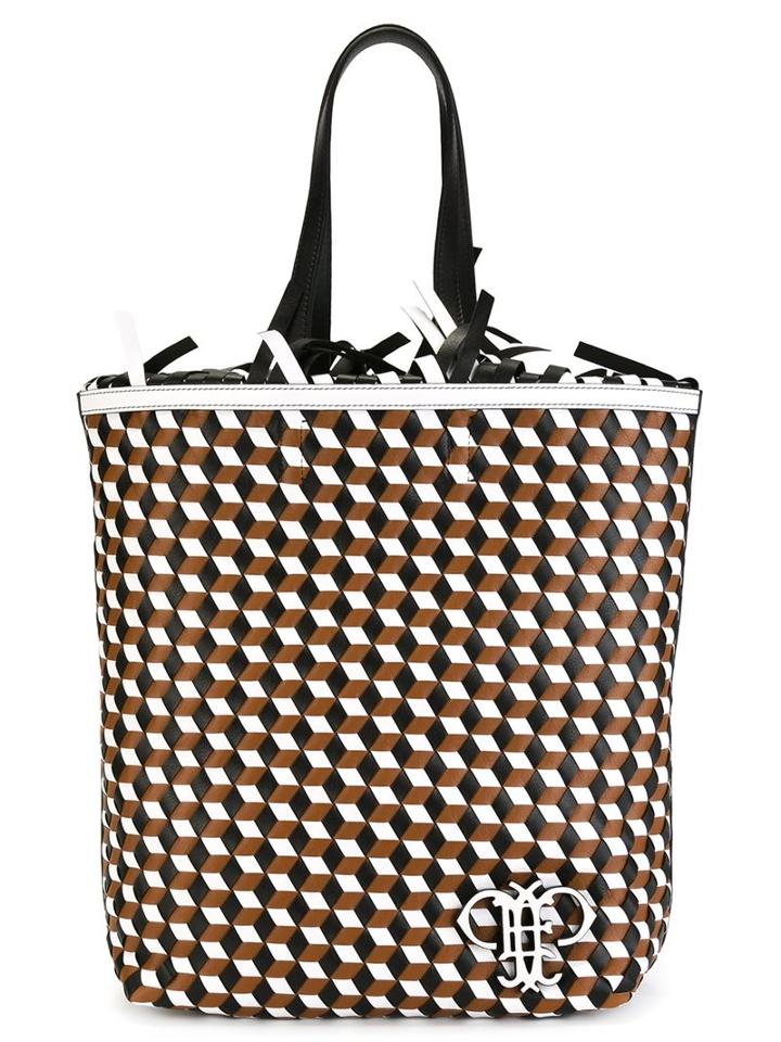 Emilio Pucci Geometric Pattern Frilled Shoulder Bag