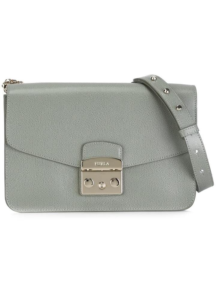 Furla Chain Strap Shoulder Bag, Women's, Green, Calf Leather