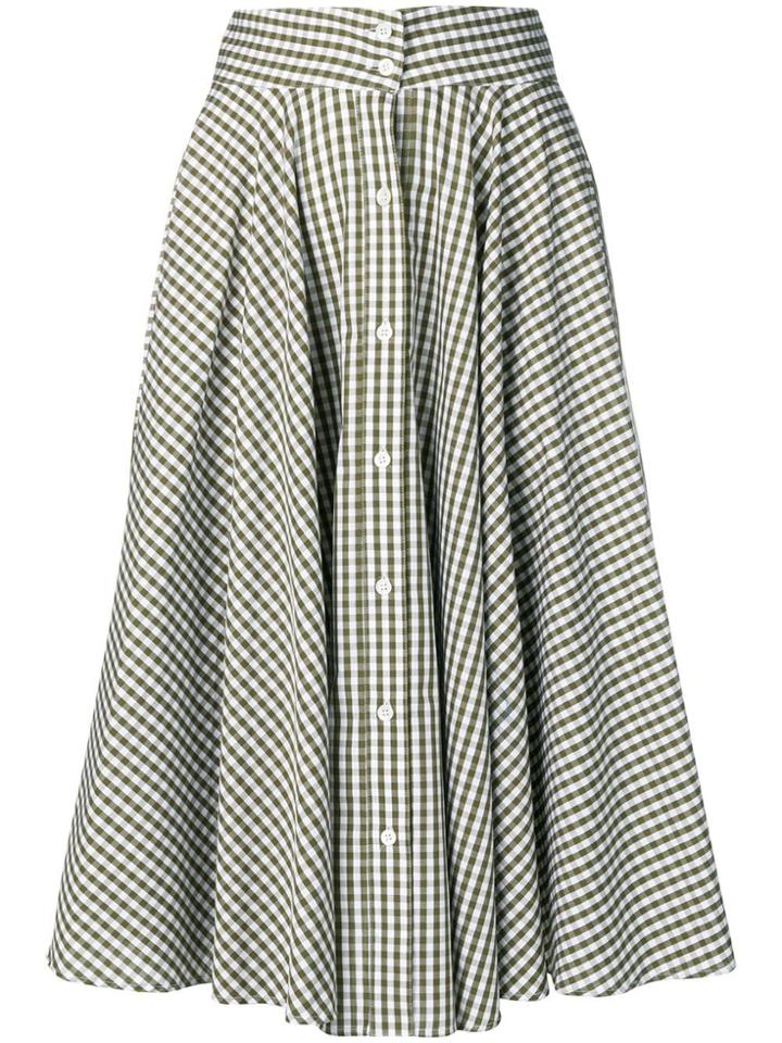 Peter Taylor Gingham Skirt - Green